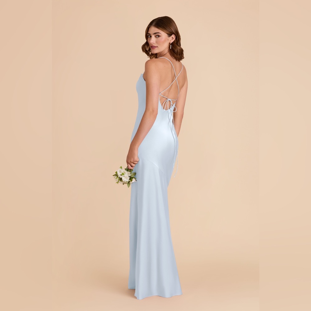 Olivia Dress
Matte Satin Mist Blue - Picture 3 of 4